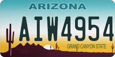 AZ license plate AIW4954