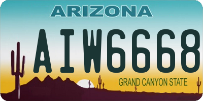 AZ license plate AIW6668