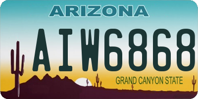 AZ license plate AIW6868