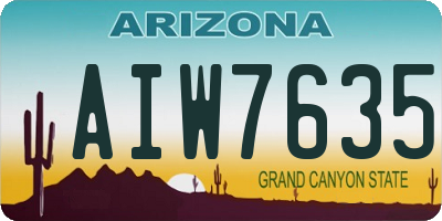 AZ license plate AIW7635