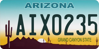 AZ license plate AIX0235