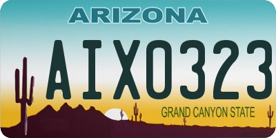 AZ license plate AIX0323
