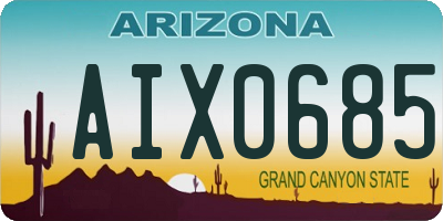 AZ license plate AIX0685