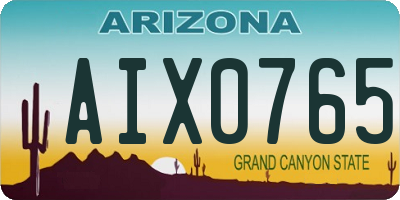 AZ license plate AIX0765