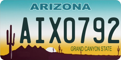 AZ license plate AIX0792