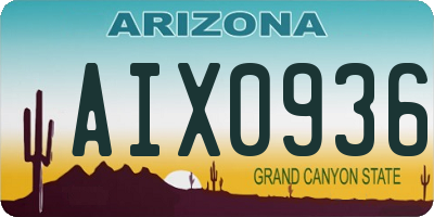 AZ license plate AIX0936