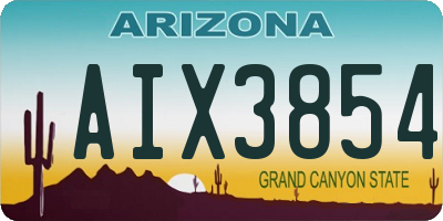 AZ license plate AIX3854