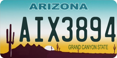 AZ license plate AIX3894
