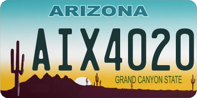 AZ license plate AIX4020