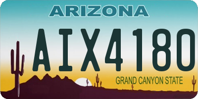 AZ license plate AIX4180