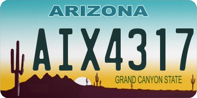 AZ license plate AIX4317