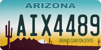AZ license plate AIX4489
