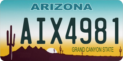 AZ license plate AIX4981