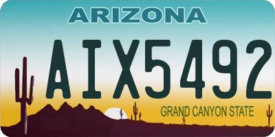 AZ license plate AIX5492