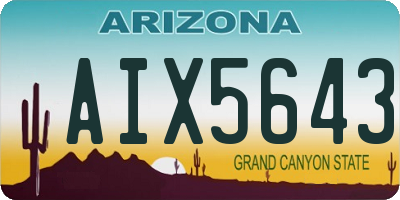 AZ license plate AIX5643