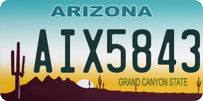 AZ license plate AIX5843