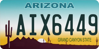 AZ license plate AIX6449