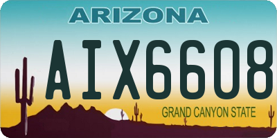 AZ license plate AIX6608