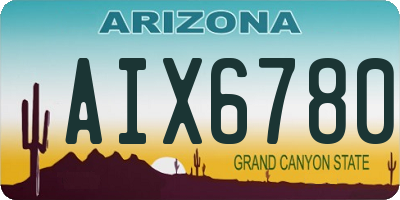 AZ license plate AIX6780