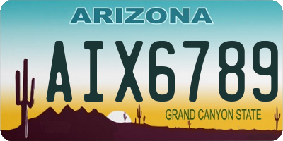 AZ license plate AIX6789
