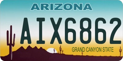 AZ license plate AIX6862