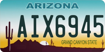 AZ license plate AIX6945