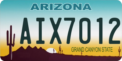 AZ license plate AIX7012