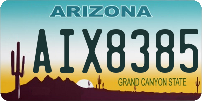 AZ license plate AIX8385