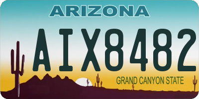 AZ license plate AIX8482