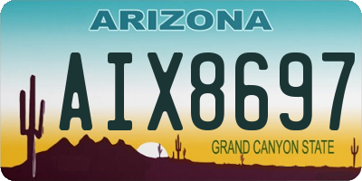 AZ license plate AIX8697