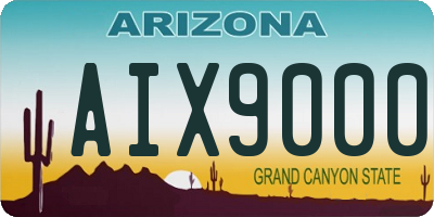 AZ license plate AIX9000