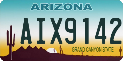AZ license plate AIX9142