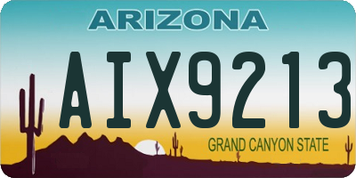 AZ license plate AIX9213
