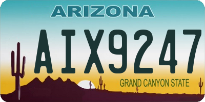 AZ license plate AIX9247