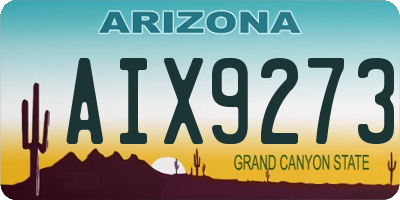 AZ license plate AIX9273