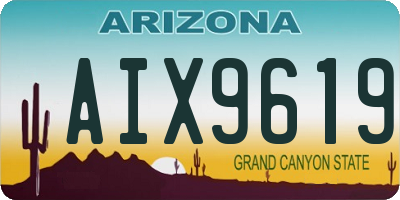 AZ license plate AIX9619
