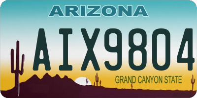 AZ license plate AIX9804