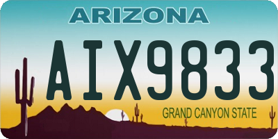 AZ license plate AIX9833