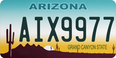 AZ license plate AIX9977
