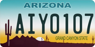 AZ license plate AIY0107