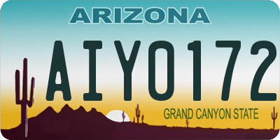 AZ license plate AIY0172