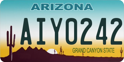 AZ license plate AIY0242