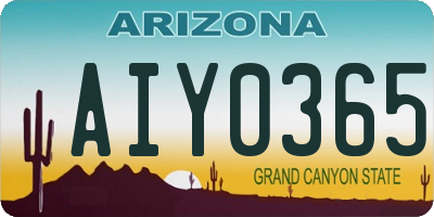 AZ license plate AIY0365