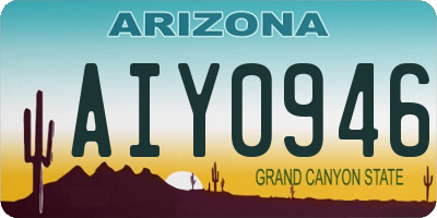 AZ license plate AIY0946