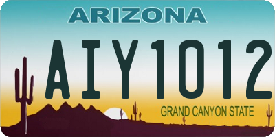 AZ license plate AIY1012