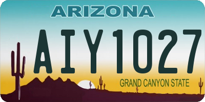 AZ license plate AIY1027