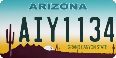AZ license plate AIY1134