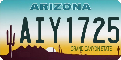 AZ license plate AIY1725