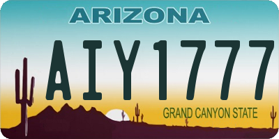 AZ license plate AIY1777