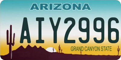 AZ license plate AIY2996